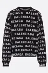 Balenciaga Logo All Over Print Pullover Sweater In Black