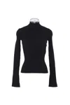 Balenciaga Lace-up Fitted Turtleneck Knitwear Black In Animal Print