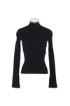Balenciaga Lace-up Fitted Turtleneck Knitwear Black In Animal Print