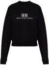 Balenciaga Logo Knitwear Sweater With Ribbed Accents In Black