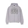 Balenciaga Hooded Cotton Sweatshirt With Kangaroo Pocket In Gray