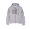 Balenciaga Hooded Cotton Sweatshirt With Kangaroo Pocket In Gray