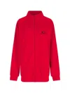 Balenciaga High Collar Ribbed Cuffs Side Pockets In Red
