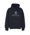 Balenciaga Black Hoodie With Fixed Hood And Logo Lettering On The Front In Cotton Man In Black