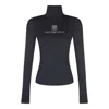 Balenciaga Viscose Nano Bb High Neck Sweater In Black