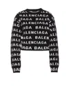 Balenciaga Logo Wool Sweater In Black