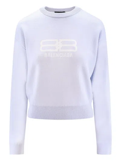 BALENCIAGA LOGO-DETAIL CREW-NECK SWEATER