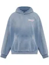 Balenciaga Political Campaign Hooded Sweatshirt In Faded Blue/white/red