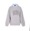 Balenciaga Knitwear Crewneck Embroidered On The Front In Gray