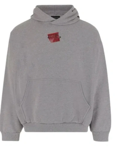 Balenciaga Light Grey Cotton Sweatshirt With Print In Gray