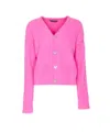 Balenciaga Cozy Cardigan Featuring Heart-shaped Buttons In Pink