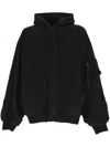 Balenciaga Front Pocket Oversize Cotton Sweatshirt In Washed Black/white