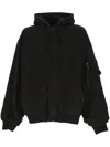 Balenciaga Front Pocket Oversize Cotton Sweatshirt In Washed Black/white
