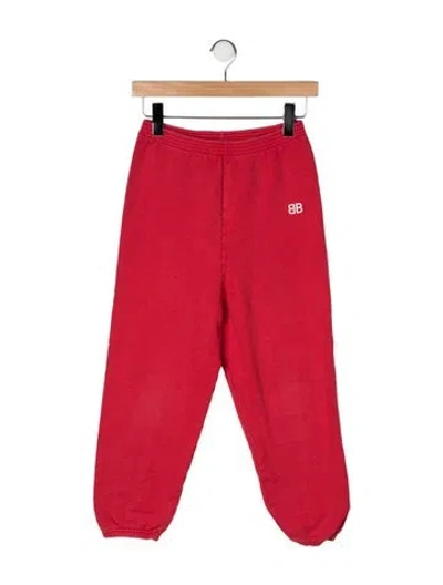 Pre-owned Balenciaga Kids' Sweatpants In Red