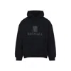 Balenciaga Black Hoodie With Fixed Hood And Logo Lettering On The Front In Cotton Man In Blue