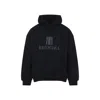 Balenciaga Black Hoodie With Fixed Hood And Logo Lettering On The Front In Cotton Man In Blue