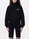 Balenciaga Black Cotton Blend Sweatshirt With Logo In Black