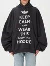 Balenciaga 'keep Calm' Hooded In Black