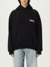 Balenciaga Embroidered Printed Cotton-jersey Hoodie In Black