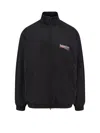 Balenciaga Black Sweatshirt With High Neck And Front And Rear Logo Print In Cotton Blend Man In Black