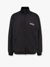 Balenciaga Black Sweatshirt With High Neck And Front And Rear Logo Print In Cotton Blend Man In Black