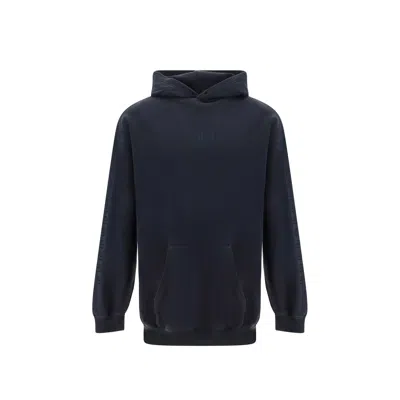 Balenciaga Logo-embroidered Cotton Hoodie In Black