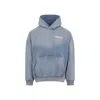 Balenciaga Logo Hooded Sweatshirt In Blue