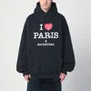Balenciaga Large Fit Graphic Hoodie In Black