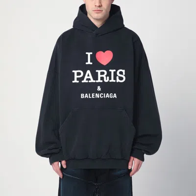 BALENCIAGA SWEATSHIRT I LOVE PARIS & BALENCIAGA BLACK