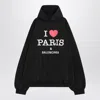 Balenciaga Large Fit Graphic Hoodie In Black