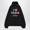 Balenciaga Large Fit Graphic Hoodie In Black