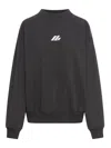 Balenciaga Crewneck Cotton Jersey Sweatshirt In Negro