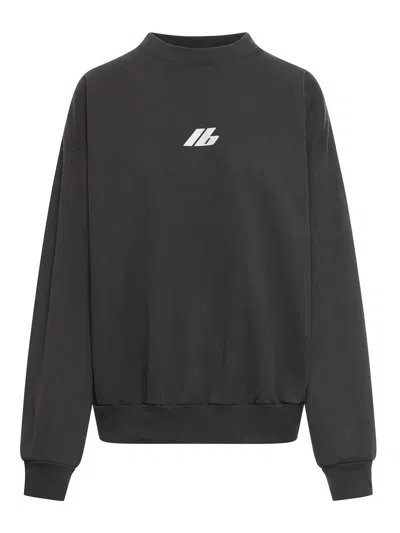 Balenciaga Women's Activewear Logo Medium Fit Sweatshirt In Faded Black