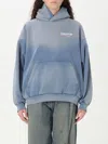 Balenciaga Logo Hooded Sweatshirt In Blue