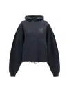 Balenciaga Distressed Nail Polish Hoodie With Front Pocket In Blue