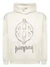 Balenciaga Metal Bb Stencil Archetype Black Hoodie In Beige