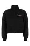 Balenciaga Black Cotton Blend Sweatshirt With Logo In Black
