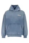 Balenciaga Political Campaign Hooded Sweatshirt In Blue