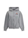 Balenciaga Grey Zip-up Sweatshirt I Love Paris Women In Grey