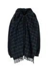 Balenciaga Oversized Plaid Scarf Zip Up Hoodie In Multicolor