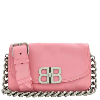 Pre-owned Balenciaga Sweet Pink Calfskin Small Bb Soft Flap Shoulder Bag 748598 2aaiy 5812