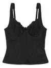 Balenciaga Sweetheart-neck Lace Top In Black
