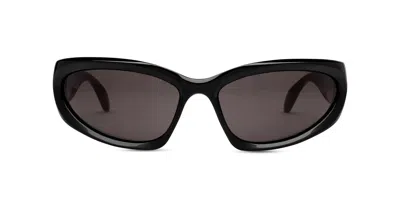 Balenciaga Swift Oval - Black Sunglasses In Shiny Black