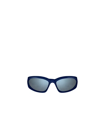 Balenciaga Eyewear Swift Oval Frame Sunglasses In Blue