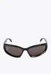 Balenciaga Swift Oval Sunglasses In Black