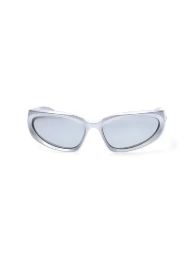 Balenciaga Swift Oval Sunglasses In Blue