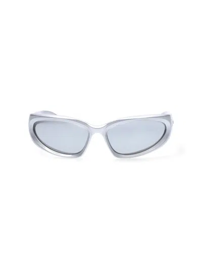BALENCIAGA swift oval サングラス シルバー 正規品 Swift Oval Sunglasses in Silver | Balenciaga CA