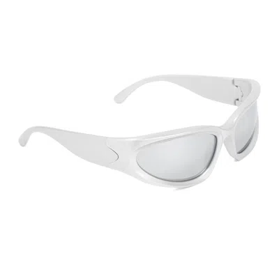 Balenciaga Swift Oval Sunglasses Women In White