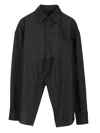 Balenciaga Black Shirt With Pointed Collar And Front Slit In Cotton Woman