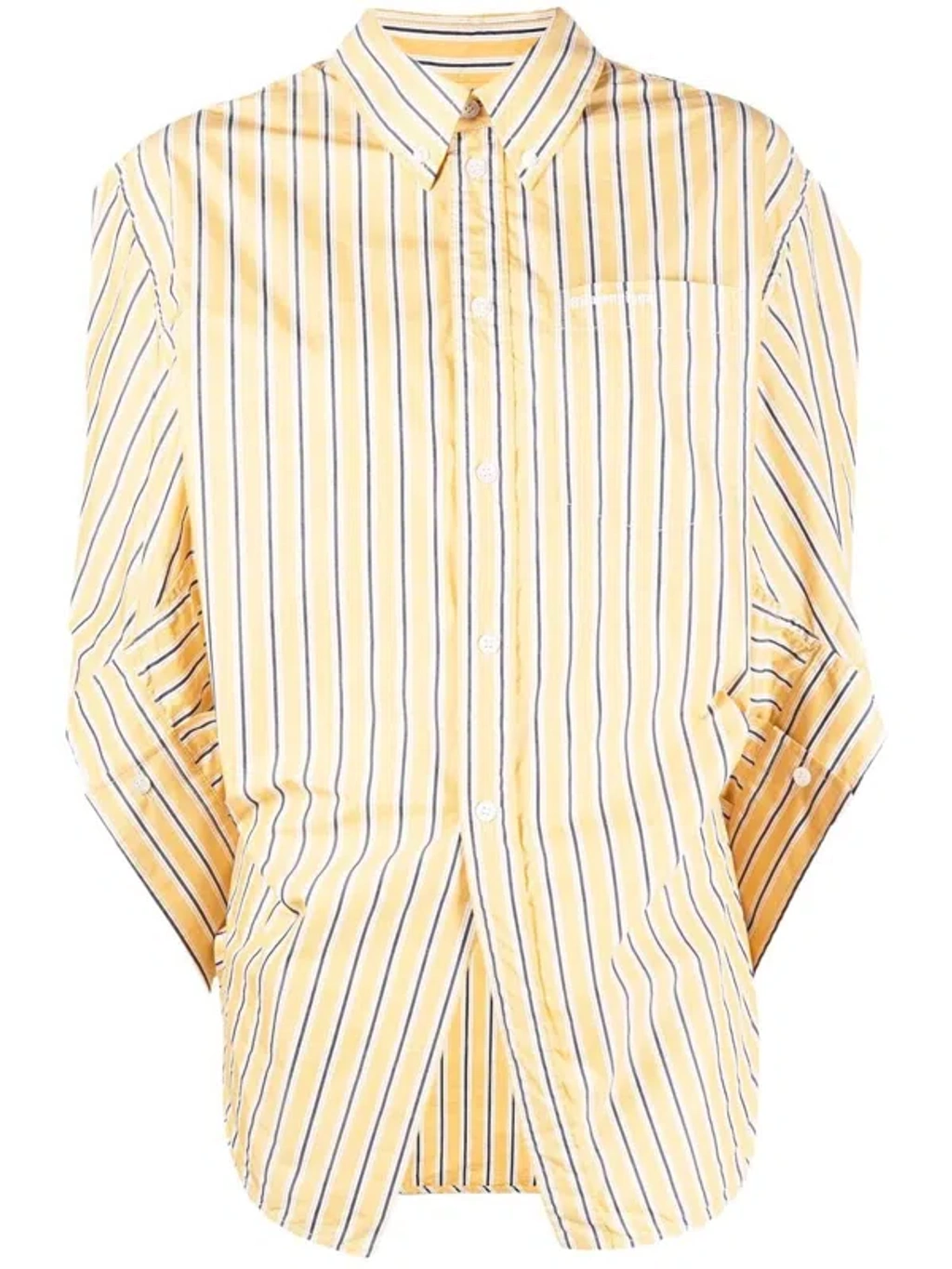 Striped Shirt Balenciaga New Swing Shirt 67372 Auth BALENCIAGA